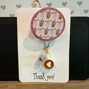 Pink Coffee Badge Reel